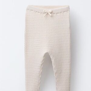 ZARA Cable Knit Leggings Cream Girls Size 12-18 Months